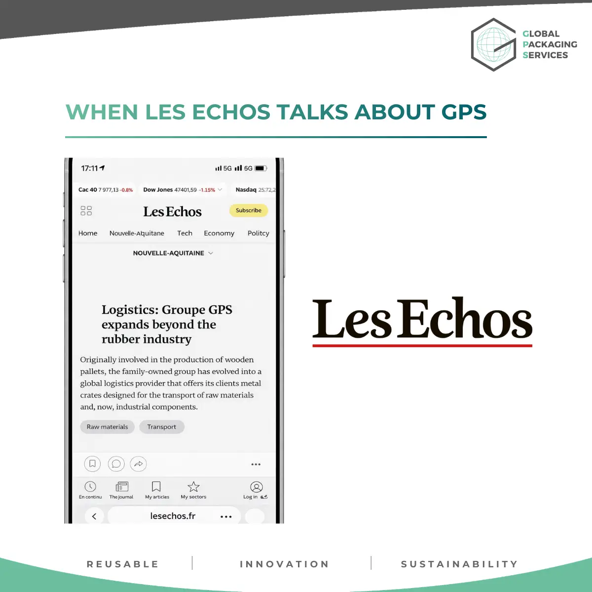 GPS was featured in Les Echos